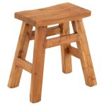 Tabouret ventoux petit tabouret rectangulaire de d�coration en acajou � la finition naturelle