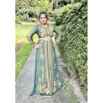 Tackhita caftan robe oriental grande taille vert rimka farasha robe dubai mariage fianailles