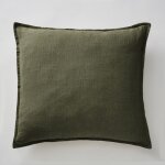 Taie d?oreiller 60 x 60 cm ? lin lav� fran�ais luxe soline - thym