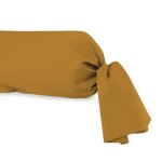 Taie de traversin en coton 57 fils 45x205 cm uni moutarde par soleil docre