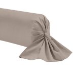 Taie de traversin percale lin 140 cm - naturel - fabriqu� en france - terre de nuit