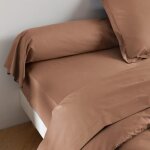 Taie de traversin coton percale marron 160 cm - someo - someo