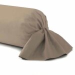 Taie de traversin - taupe clair - 45 x 185 cm - 100% coton - tissu r�sistant - lavable en machine
