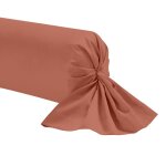 Taie de traversin terracotta 100% coton 180 cm - orange - fabriqu� en france - terre de nuit