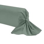 Taie de traversin vert de gris 100% coton 90 cm - vert - fabriqu� en france - terre de nuit
