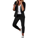 Tailleur femme 2 pices slim couleur unie mode blazer manche longue col revers veste manteau ensemble ...
