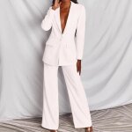 Tailleur femme et elegant couleur unie slim fit formel bureau travail office - kjehome - blanc - qc