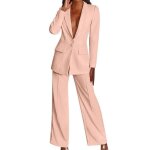 Tailleur femme ensembele pantalon et veste 2 pieces slim fit formel bureau travail office pantalon habill ...