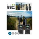 Talkie - walkie double porte de 10km 8 canaux ptt / vox 2 appareils noir