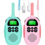 Talkie walkie enfant jouet pimpimsky 22 canaux �cran lcd port�e 3 km qualit� sonore hd / lampe de poche ...