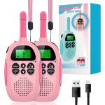 Talkie walkie enfants rechargeable 2 voies 16 canaux 3 km lampe de poche lcd r�tro - �clair�e cadeau ...