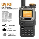 Talkie - walkie portable sans fil - quansheng uv k6 usb 200 canaux am ??fm double bande pour la randonne ...