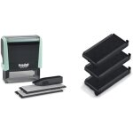 Tampon auto - encreur - trodat - printy 4913 - vert pastel - 5 lignes - 3 cassettes dencrage noires