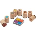 Tampons encreurs - goki - zoo - 8 animaux afrique - 4 encres pour timbres