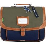 Tanns - cartable 38 cm - les signatures axel - kaki / bleu Tanns - cartable 38 cm - les signatures axel - kaki / bleu