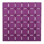 Lot de 5 tapis antid�rapants de douche ou baignoire caoutchouc quadro 13x13cm violet msv