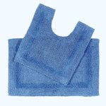 Tapis de bain et contour wc en coton ? bleu cobalt