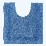 Tapis de bain en coton - homescapes - 50 x 55 cm - bleu cobalt - rectangulaire - uni