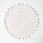 Tapis de bain - homescapes - rond - 60 cm - coton - motif floral tuft�