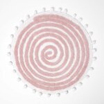 Tapis de bain - homescapes - rond - 60 cm - rose - tuft� avec pompons