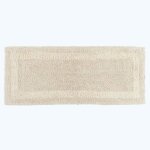 Tapis de bain long en coton 40 x 100 cm - cr�me