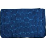 Tapis de bain microfibre pebble 40x60cm bleu marine msv