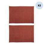 Lot de 2 tapis de bain chenille 40x60 terracotta msv