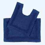 Tapis de bain pur coton haut de gamme 2 pi�ces bleu roi