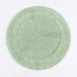 Tapis de bain - homescapes - rond - 80 cm - vert sauge - 100% coton ultra doux