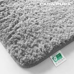 Tapis de bain sky uni gris argent 80 x 150 cm