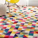 Tapis chambre 80x150 tiss� multicolore rectangle motif g�om�trique lyn6 boutik