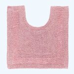 Tapis contour wc en coton - homescapes - 50 x 55 cm - rose poudr�