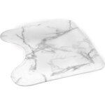 Tapis - paris prix - contour wc - effet marbre - 45x45 cm - blanc - polyester & microfibre Tapis - paris prix - contour wc - effet marbre - 45x45 cm - blanc - polyester & microfibre