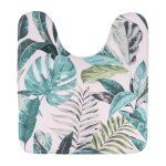 Tapis contour wc microfibre imprime 45x50 cm - jardin dhiver - tendance