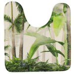 Tapis contour wc microfibre imprime 45x50cm - oasis - tendance