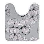 Tapis contour wc microfibre imprime 45x50 cm - ecrin gris - tendance