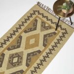 Tapis de couloir kilim en jute et laine multicolore ravar 80 x 180 cm - homescapes - moderne - rectangulaire ...