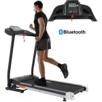 Novonova tapis de course pliable electrique vitesse r�glable tapis course avec ecran lcd bluetooth 12programme ...