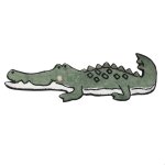 Tapis crocodile en coton tuft vert 130x46 cm