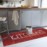 Tapis de cuisine - mani textile - kitchen - antid�rapant - lavable en machine - rouge
