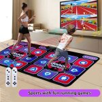 Tapis de danse double avec manette sans fil 11mm dpaisseur + poigne tv et ordinateur fitness antidrapant ...