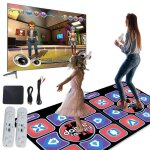 Tapis de danse double avec poigne sans fil 100 morceaux de musique 65jeux tv et ordinateur double usage ...