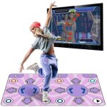 Tapis de danse - pimpimsky - double tapis de danse sans fil - 65 jeux - rose