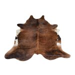 Tapis dco peau de vache 195x230cm marron