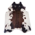 Tapis dco vache 94x100cm blanc & marron