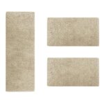 Descente de lit barcelona beige 1 tapis 67 x 330 cm + 2 tapis 67 x 130 cm