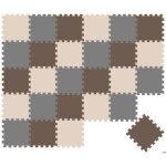 Tapis deveil eva modele puzzle en mousse - 30 x 30 x 1 cm - beige gris marron - lot de 27 pieces