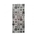 Tapis - mani textile - effet carreaux de ciment - noir - 90x130 - antid�rapant et lavable