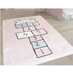 Tapis enfant - marelle - 80x150 cm - polyester - antid�rapant - lavable en machine