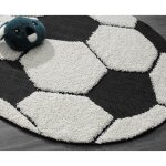 Tapis enfant - the carpet - kayra kids - noir / cr�me - 80x80 cm - rond